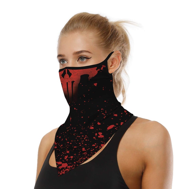 YAYOUREL Halloween Mask Scary Mask Halloween Masks for Adults Skull Mask Skeleton Skull Red Bandana Neck Gaiter Face Mask Covering Bandanas for Men Women UV Cooling Face Scarf Mask Cover Ear Loop Facemask - Image 3